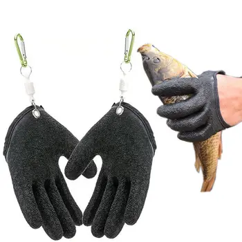 1pc para a Esquerda Ou para a Direita Profissional Captura de Peixes de Látex Caça Luvas de Pesca Luva Antiderrapante Proteger a Mão Punção Arranhões Pescador
