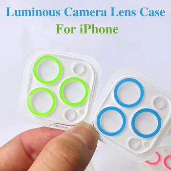 Luminoso Protetor de Lente de Vidro para o iPhone 11 12 13 14 Pro Max Proteção da Lente da Câmera Para o iPhone 12Pro 13Pro 11Pro Max Filme da Câmera