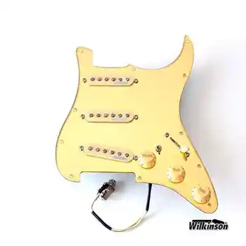 Wilkinson Pré-pickgurad Guitarra com Captadores 7-forma de estilo! Espelho De Ouro Acrílico