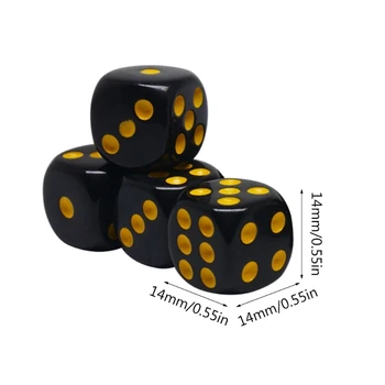 50 PCS Ponto de Dados de 14mm de Seis Lados de Dados de Aprendizagem de Crianças Recurso Jogo de Dados para Dados de Poker jogo de Jogo de Tabuleiro de Ensino de Matemática Dropshipping