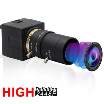 HD 8MP de vídeo usb webcam CMOS IMX179 sensor 38*38*32mm mini caixa de 5-50mm lente varifocal manual de vigilância de câmera usb