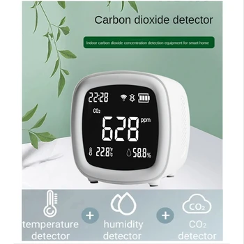 CO2 no Ar Detector 3 Em 1 Interior de CO2 Detector de Qualidade do Ar Monitor Detecta CO2 Home Office Luz-E-Som Dual Alarme