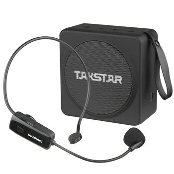 TAKSTAR Portátil Wireless Amplificador da Voz Recarregável do Amplificador da Voz de Professores de Microfone sem Fio UHF do Amplificador MP3 Rádio FM Recorde