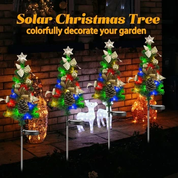 Solar do Diodo emissor de Luz da árvore de Natal decorações Lâmpada de Parede Exterior Impermeável Sensor de Pátio com Jardim Varanda festa de Ano Novo de Presente de Natal