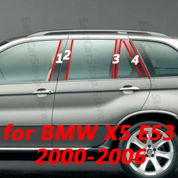 para a BMW X5 E53 2000-2006 Porta do Carro Janela Central Coluna do Meio Guarnição Tira Decoração do PC do B C Pilar cobre Acessórios