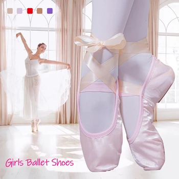 Moda Infantil De Balé De Meninas Sapatos Cor De Ginástica Lona Ballet Dança Sapatos Divisão De Camurça Sola Com Fita