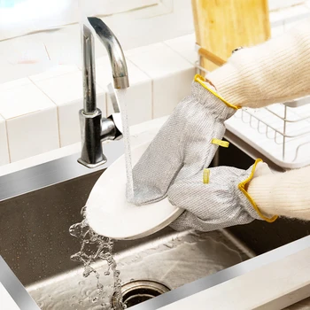Fio de máquinas de Lavar as Luvas Femininas de Limpeza Domésticos, Ferramentas de Limpeza de Cozinha de Família Isolamento Térmico Anti-escaldante Casa