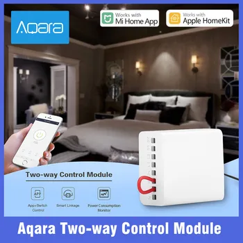 Original Aqara Duas vias do módulo de controle sem Fio do Relé Controlador de 2 canais Para Xiaomi Mijia casa inteligente APLICATIVO de mi casa kit