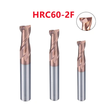 Aço de tungstênio 2-lâminas de Fresa HRC60 1mm-20mm 50/60/75/100/150L inteiriças de metal duro Longo fresas de topo Centro de Usinagem CNC