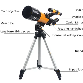 70300 Telescópio Astronómico Full Frontal de Imagem com Finderscope de Alto Suporte com Mochila infantil Presente de natal