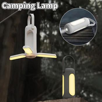Camping LED Luzes ao ar livre Recarregável USB Lâmpada Portátil Dobrável Tenda Lâmpada de Acampamento ao ar livre Caminhada de Emergência Lanterna de Luz