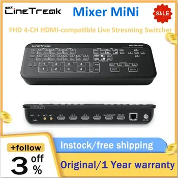 Cinetreak Mixer MiNi FHD Mixer de Vídeo Swithcer 4-PC compatível com HDMI Viver Stresming Comutador Multi-view e Gravação para o Vmix OBS
