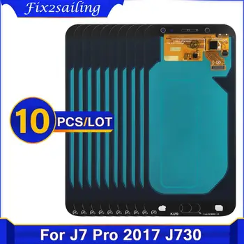 10PCS Super Amoled J730 LCD Para Samsung Galaxy J7 Pro 2017 J730 J730F Tela LCD Touch screen Digitalizador Substituição de Peças