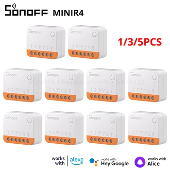 1/3/5PCS SONOFF MINI R4 wi-Fi Interruptor Mini Extrema Casa Inteligente Módulo Wi-Fi gratuito Relé de Voz, Controle Remoto com Alexa Inicial do Google Alice