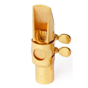 1Set Instrumentos de sopro - E Flat, Saxofone Alto de Metal Flauta Cabeça - Plano B, Alto Agudos Flauta Cabeça de Acessórios de Peças de Ouro