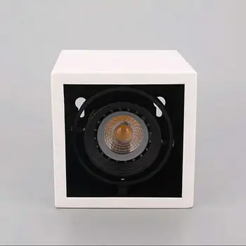 10pcs COB Downlights LED 10W 15W montagem em Superfície Dimmable Lâmpadas do Teto do DIODO emissor de Luz do Quadrado da Rotação de luz Downlights AC85-265V