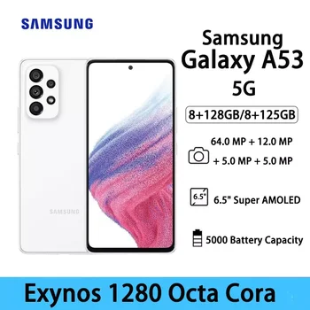 Samsung Galaxy A53 5G Telefone Móvel Exynos 1280 Octa Core 6.5