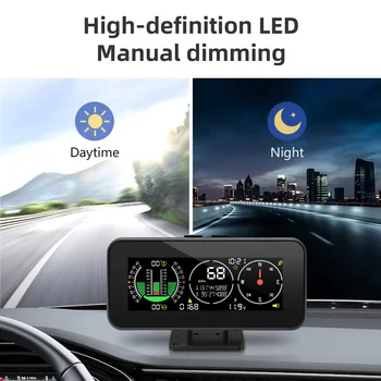 GPS Velocímetro Off Road Acessórios Carro HUD Head Up Display Alarme da velocidade Excessiva M60 Digital de Velocidade de Inclinação Medidor de Bússola, Inclinômetro
