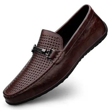 Novos Homens de Couro Respirável Sapatos, Business Casual Sapatos Tamanho 36-46