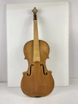 Incompleta Violino 4/4 e Casos de Flame Maple Madeira Spruce Mão Esculpida em Madeira maciça Corpo verniz Incolor Semi-acabados Violino Estoque