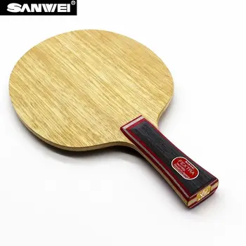 Genuíno SANWEI Fextra 7 de Tênis de Mesa de Lâmina de 7 Camadas Pura Madeira Ofensiva Ping Pong Lâmina com Caixa Original Embalagem