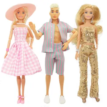 Kawaii 8 Itens /Set Boneca de Moda de Vestido de Brinquedos Amante Desgaste Frete Grátis Dolly Acessórios Para a Barbie Ken DIY Crianças Jogo