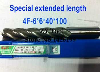 Frete grátis 5pcs 6.0 mm 4 Flauta HSS e o longo período de Alumínio Moinho de Extremidade do Cortador CNC Pouco de Moagem Máquinas ferramentas de Corte