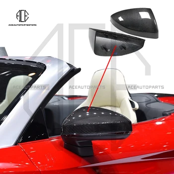 TOTAL de Fibra de Carbono, Espelho Retrovisor Tampa Para Audi R8 TT RS 2016-ATÉ o Exterior do Carro Espelhos Seco de Fibra de Carbono Substituir