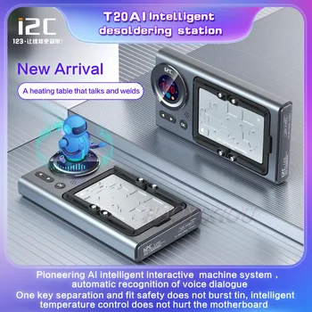 I2C T20AI Inteligente AI Voz de Solda Estação Para iPhone X-14H Médio em Camadas CPU Matricial de Reparação de pré-aquecimento do Platfrom
