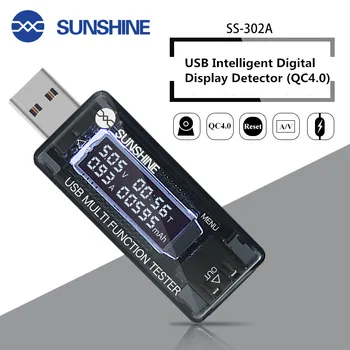 SOL SS-302A USB Multi-função Inteligente Display Digital Detector (QC4.0) Fonte de Alimentação Móvel de Corrente e de Tensão Tester