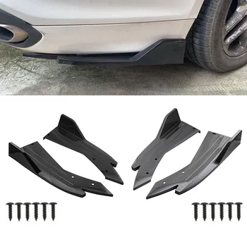 Carro pára-choque Traseiro de Lábio de Fibra de Carbono, ABS Universal, Protetor de pára-choque de Lábio Tira Spoiler Lateral da Saia de Fibra de Carbono Protetor Anti-risco