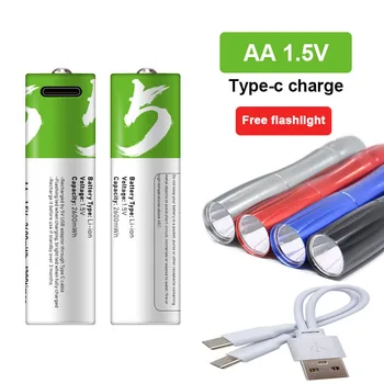 1.5 V AA 2600mAh USB bateria Recarregável Li-ion Bateria Para Controle Remoto de Rato Pequeno Ventilador Elétrico do Brinquedo Bateria Livre Lanterna Portátil
