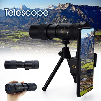 Monocular 4K 10-300x40 Telescópio com o Titular de Visão Noturna Telescópio Zoom Alcance para observação de Pássaros, Caça, Acampamento Selvagem