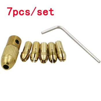 7Pcs/set de 0,5 a 3mm Elétrico Pequeno Broca Pinça Micro Torção Chuck Kit de ferramentas
