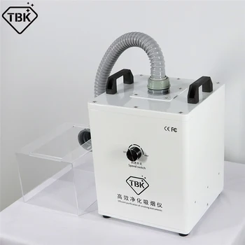 TBK Fume Extractor Com Caixa Transparente de Solda Fumaça Limpador de Para Reparação do Telefone Laser Máquina Separa