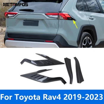 Luz Traseira Tampa Da Lâmpada Guarnição Para Toyota Rav4 Rav 4 2019-2022 2023 Fibra De Carbono Traseiro Protetor Adesivo De Acessórios, Estilo Carro