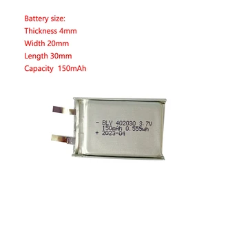 402030 3,7 v 150mah Recarregável de Polímero de Lítio de Bateria Para Balança Eletrônica, Traço Cam, Bluetooth e Fones de ouvido, alto-Falante