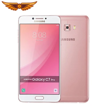 Samsung Galaxy C7 Pro Original Desbloqueado 5.7 Polegadas Octa-core, 4GB de RAM, 64 GB de ROM 16MP LTE Dual SIM de impressões digitais Telefone Móvel Android