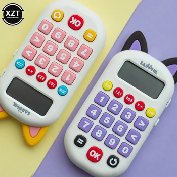 Mini Gato Calculadora Digital Portátil Bonito Calculadora De Bolso 8 De Exibição De Desenhos Animados Gato Bonito Criativo Calculadora Escritórios De Suprimentos