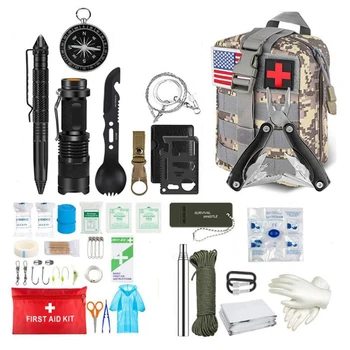 A sobrevivência de Primeiros Socorros Kit de Sobrevivência Militar Conjunto Completo Molle arte ao ar livre Kits de Emergência Trauma Saco de Camping Caminhadas IFAK Aventuras