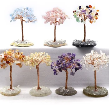 7 Cores do ambiente de Trabalho de Decoração de Cristal Árvore Ornamento em Forma de Figura Decorativa Artware para Home Office de Lojas