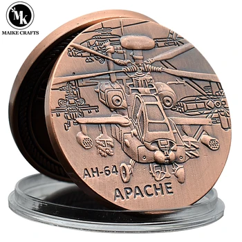 American AH-64 Armadas Helicóptero Apache Comemora Moeda de Metal Militar Artesanato Colecionáveis do Desafio Moeda de Presente
