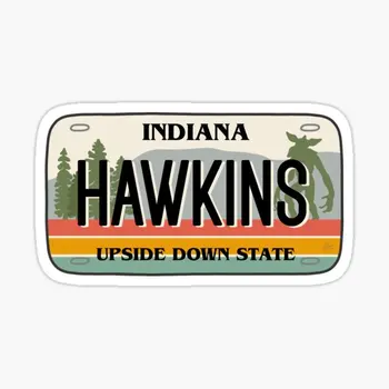 Hawkins Indiana Placa de Licença 5PCS Adesivos para a Casa de Impressão de Arte Laptop Garoto Adesivos de Parede Carro Engraçado Decoração Bonito dos desenhos animados de pára-choques