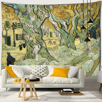 Fruta Da Árvore Do Pomar Pintura A Óleo Tapeçaria Pendurada Na Parede De Van Gogh Arte De Pintura Boêmio Estética De Decoração De Quarto