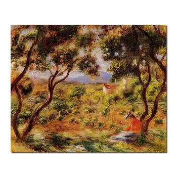 arte da lona reproduções As Vinhas de Cagnes-Pierre Auguste Renoir feito à mão pintura a óleo de Alta qualidade
