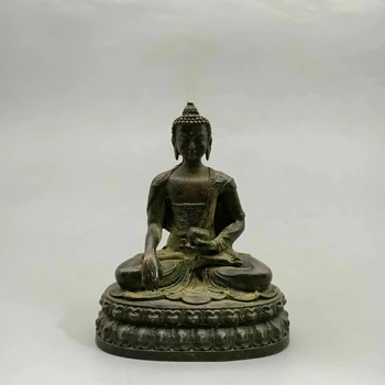 Chinês Do Tibete Estátua De Bronze Do Buda Shakyamuni Buda Estátua Estátua De Cobre Velho