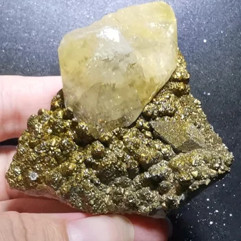 104.2 gRare natural calcita protolith bronze quartz simbiótica acumulação da energia pedra decorativa mineral amostra