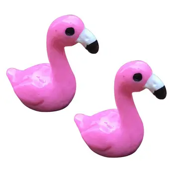 Novo 2Pcs Flamingo Brinquedos Vivas Requintado Pequeno Mini Encantadora do Flamingo Estatueta Secretária Decoração