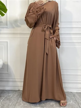 Eid Manga Longa Maxi Vestidos Muçulmano Abaya Dubai Elegante Hijab Vestido De Mulher Turquia Kaftan Islã Vestuário Árabe Ramadã Modesto Manto