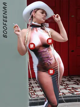 BOOFEENAA 3d Corpo de Impressão sem Mangas de Vestidos Longos para as Mulheres Y2k Verão Sexy Bodycon Vestido de Streetwear Roupas Vintage C85-CZ23